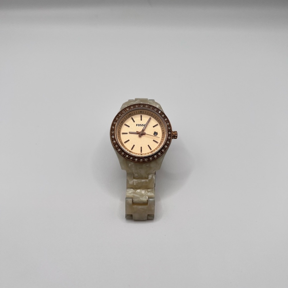 Fossil Ivory and Rose Gold Timepiece